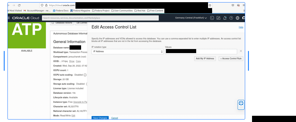 authenticate with Oracle Autonomous database