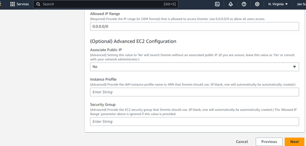 Dremio AWS Installation 8